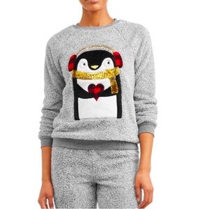 Secret Treasures Sweater Woman’s Penguin Sleepwear Fluffy Size Small